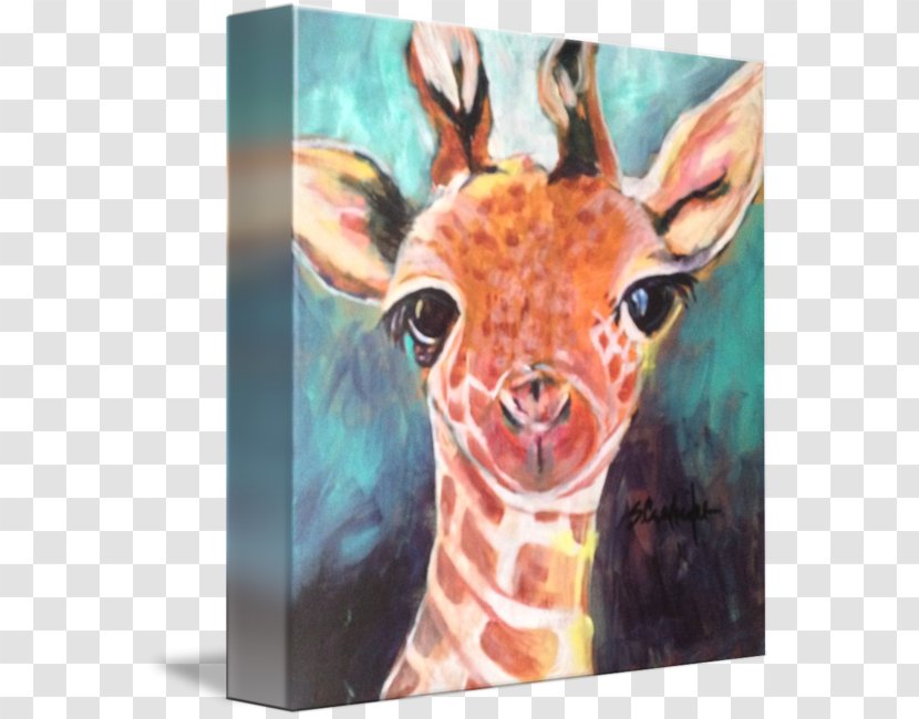 Giraffe Fine Art Acrylic Paint Snout - Fauna Transparent PNG