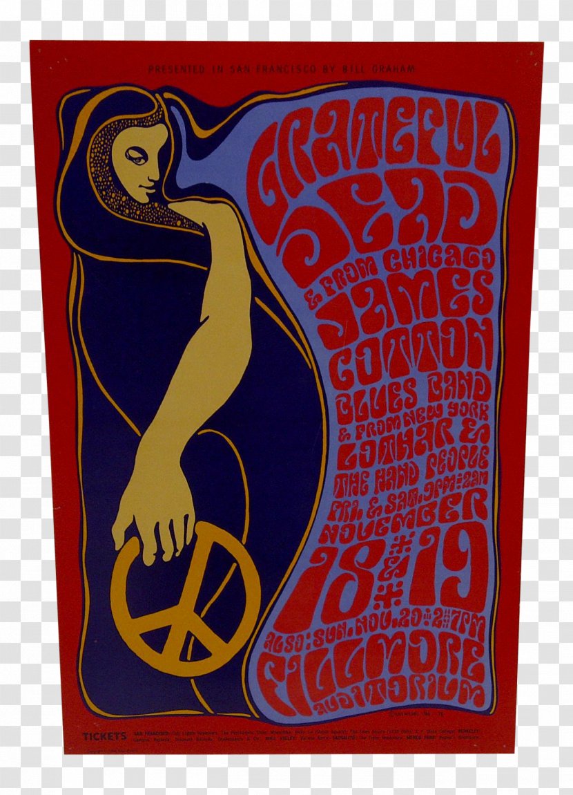 The Fillmore Avalon Ballroom Poster Hippie Jefferson Airplane - Wes Wilson - Text Transparent PNG