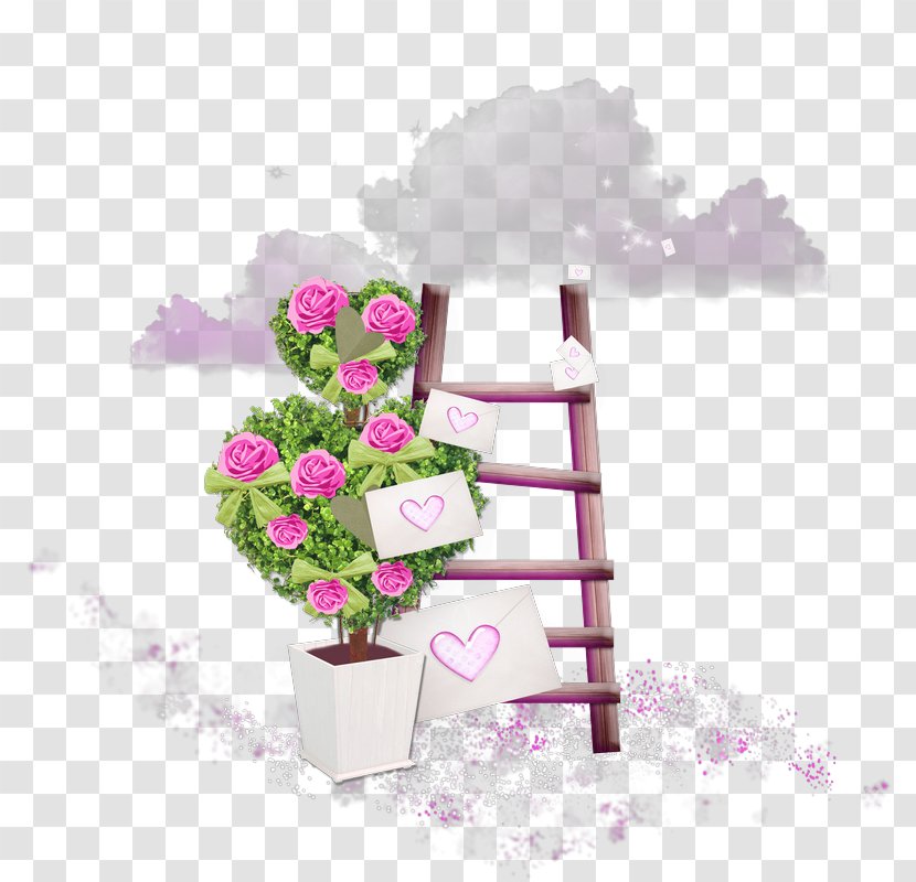 Animation Clip Art - Flower Arranging - Pink Ladder Decoration Pattern Transparent PNG