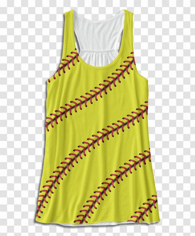 Clothing Sleeveless Shirt Active Tank M Dress - Softball Stitching Transparent PNG