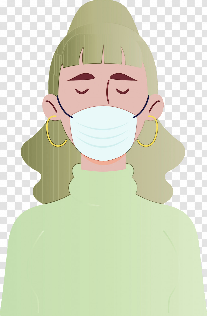 Cartoon Face Green Head Nose Transparent PNG