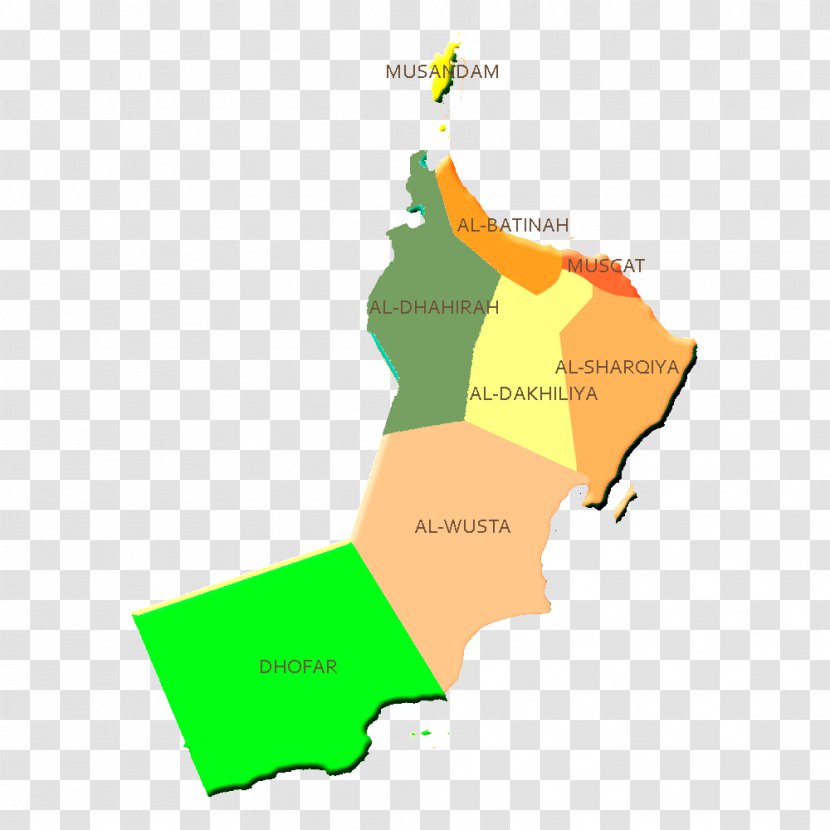 Muscat Sohar Ad Dhahirah Governorate Dhofar Ash Sharqiyah Region - Al Batinah North - Physical Map Transparent PNG