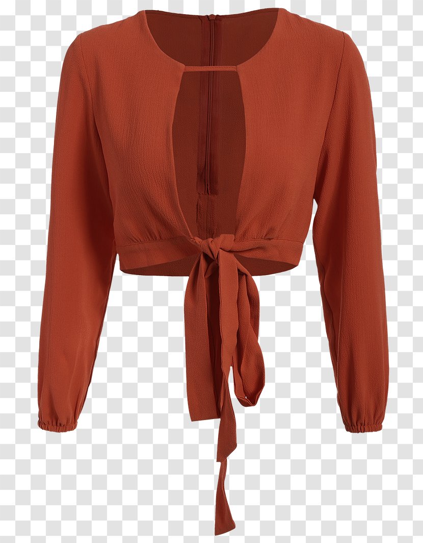 T-shirt Sleeve Clothing Crop Top Blouse - Collar - Jacinth Transparent PNG