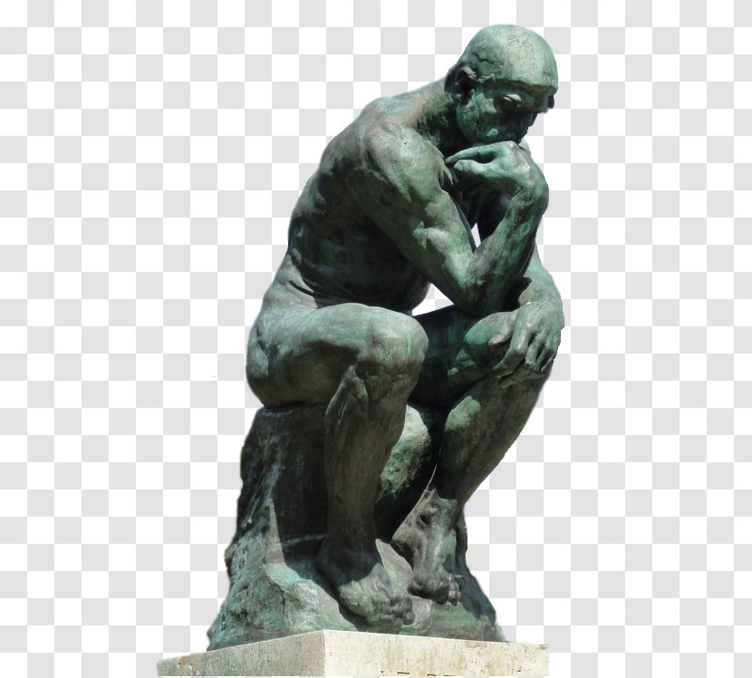 The Thinker Musée Rodin Gates Of Hell Bronze Sculpture - Stone Carving - Statue Transparent PNG