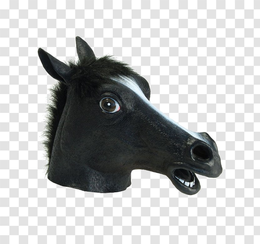 Poodle Horse Head Mask Animal Mustang - Snout - Black Transparent PNG