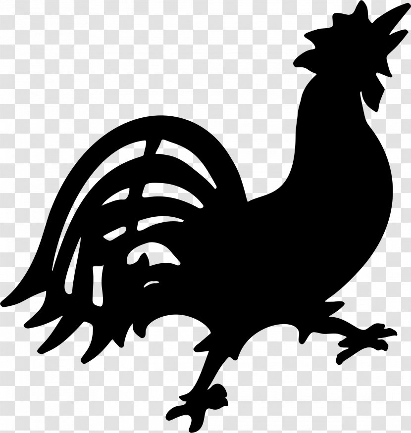 Rooster Silhouette Clip Art - Monochrome Photography Transparent PNG