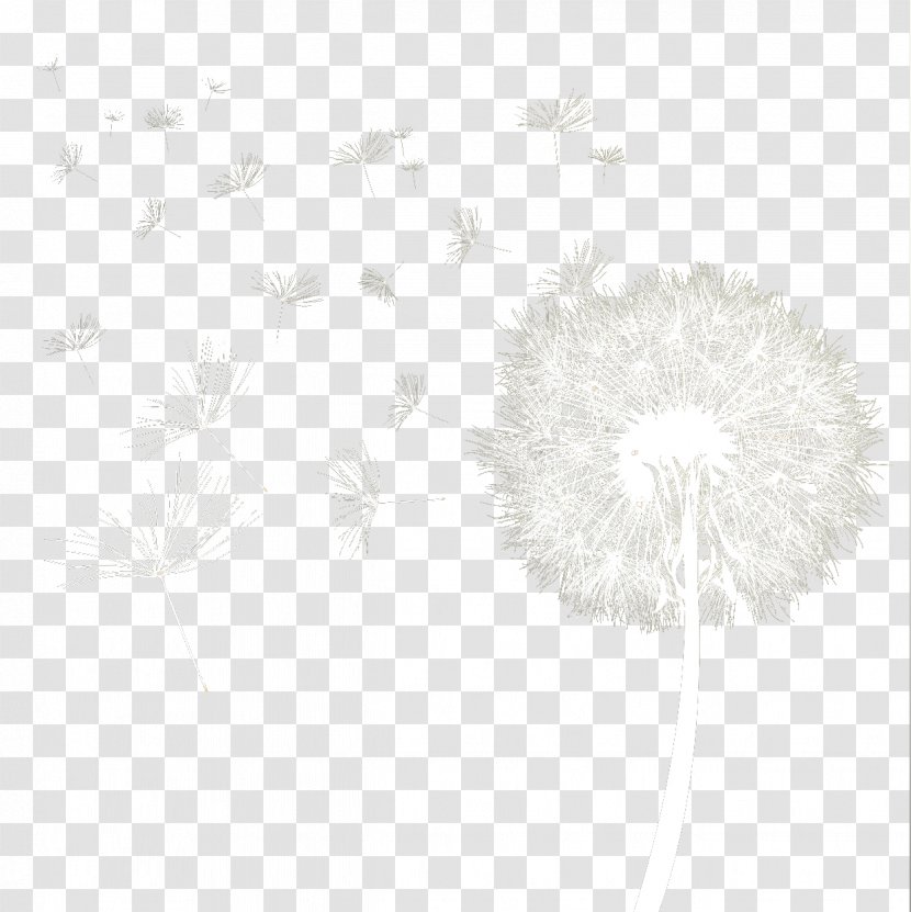 White Black Pattern - Symmetry - Cute Dandelion Transparent PNG