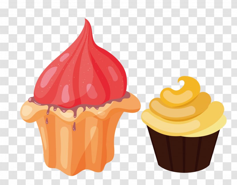 Ice Cream Cupcake Egg Tart Fruitcake - Vector Material Transparent PNG