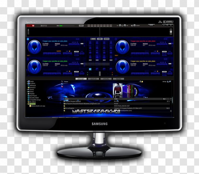 Virtual DJ Computer Monitors Disc Jockey Skin Mixer - Dj Mix Transparent PNG