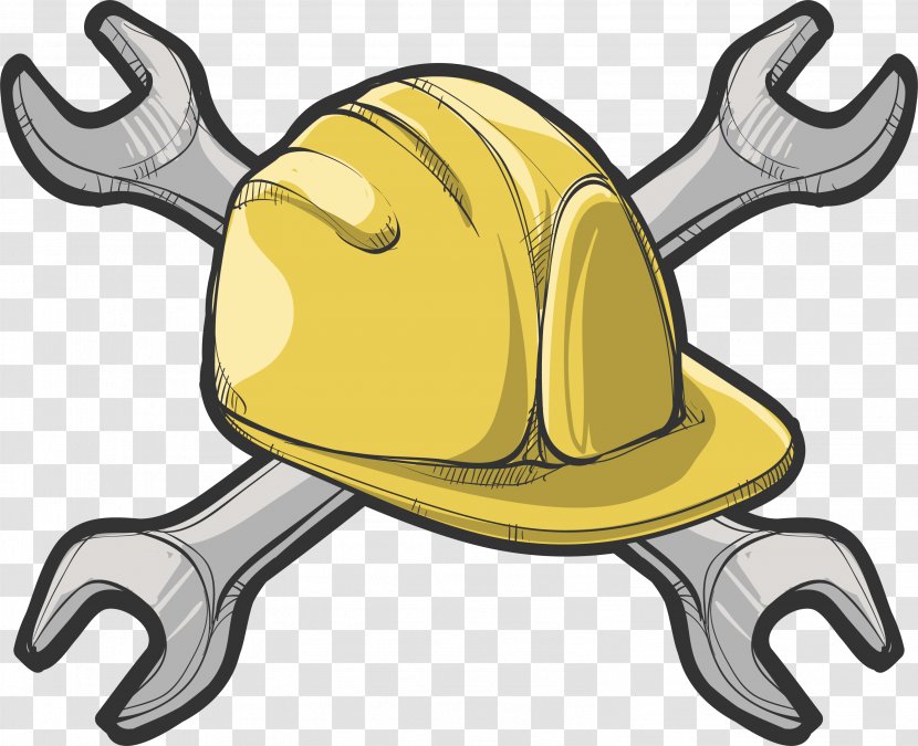 Yellow Download Clip Art - Hard Hat - Hand Painted Helmet Transparent PNG