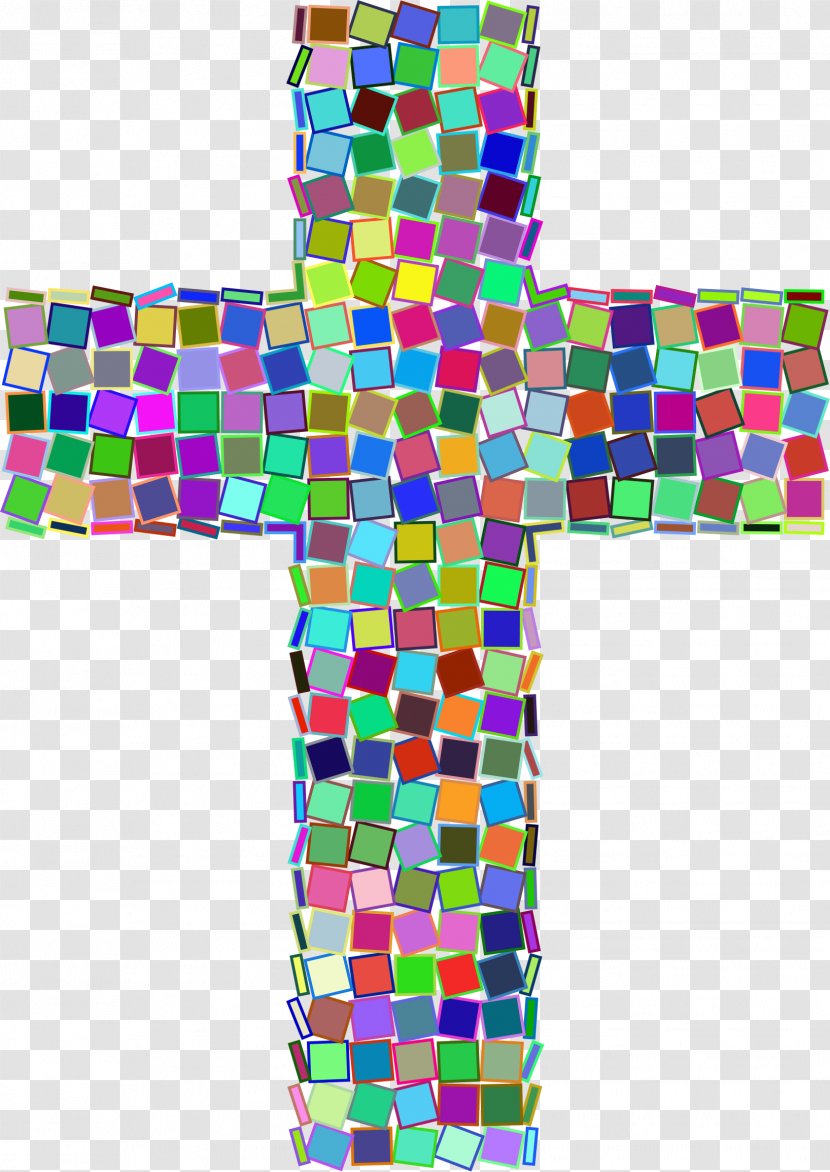 Mosaic Christian Cross Clip Art - Roman - Microsoft Cliparts Transparent PNG