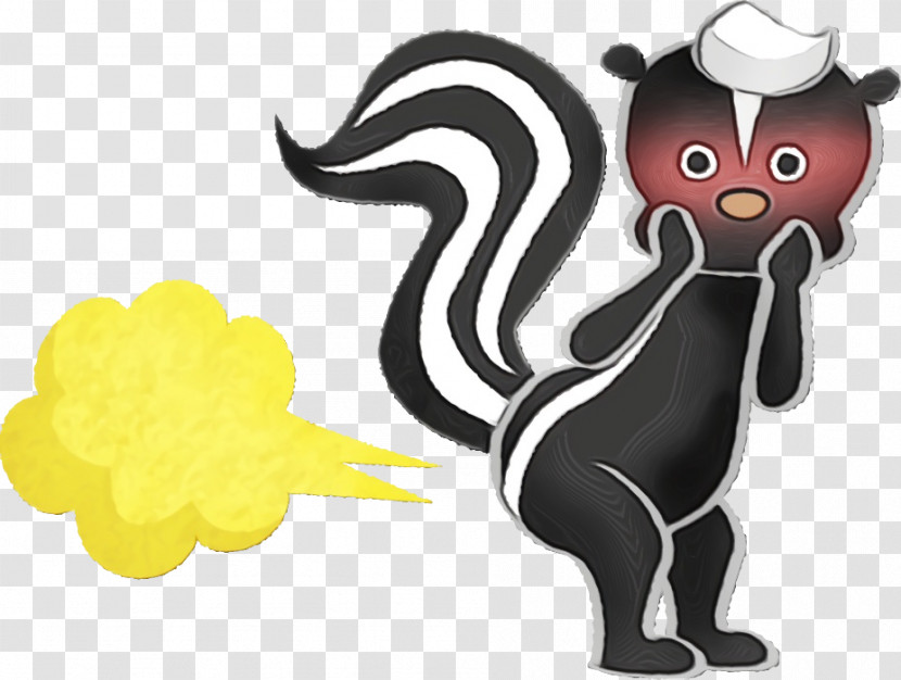 Cartoon Black Cat Skunk Squirrel Tail Transparent PNG