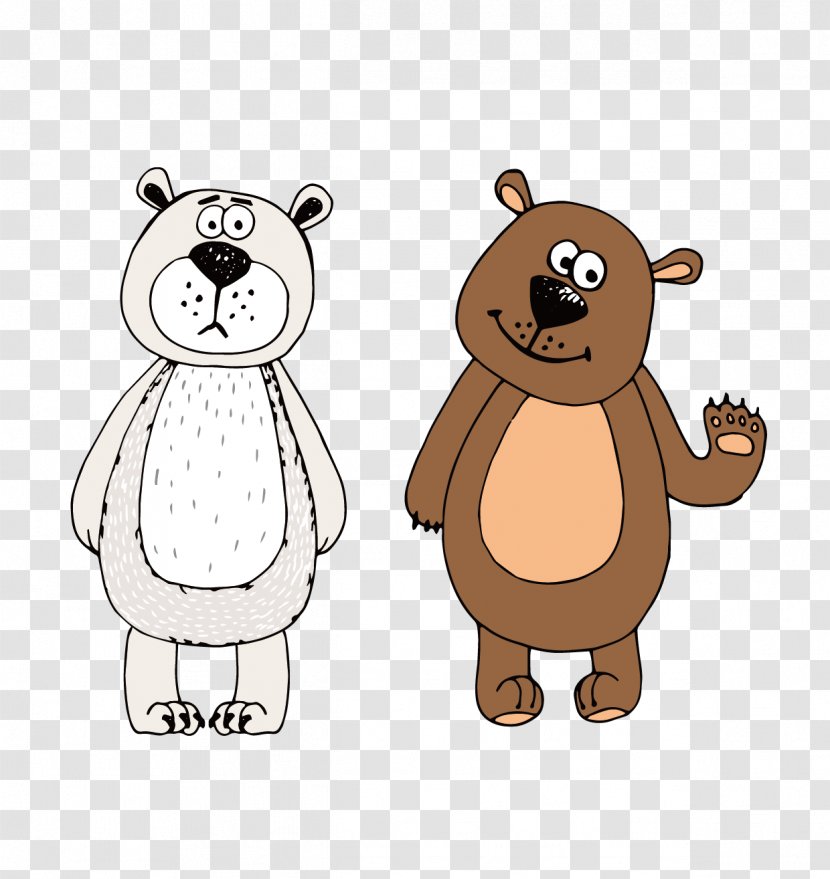 Brown Bear Grizzly - Flower - Hand-painted Cartoon Bears Stay Meng Transparent PNG