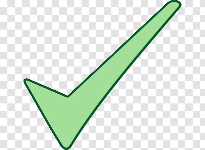 Green Check Mark - Watercolor - Triangle Transparent PNG