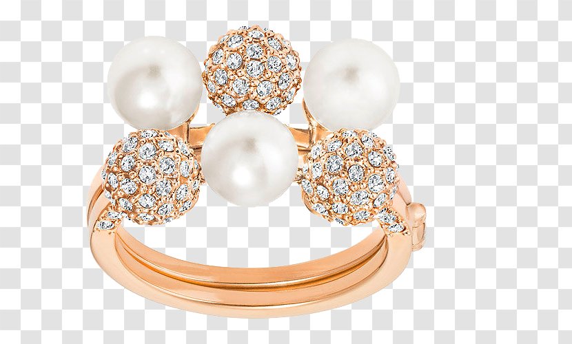 Pearl Earring Swarovski AG - Ag - Jewelry Golden Rings Transparent PNG
