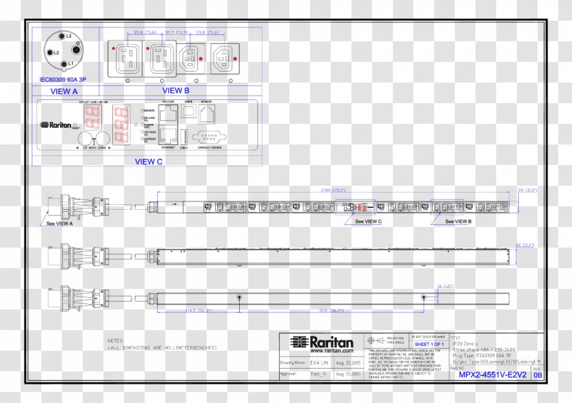 Electrical Drawing Datasheet Mechanical Engineering Technical Documentation Product - Diagram - Cat5 Transparent PNG