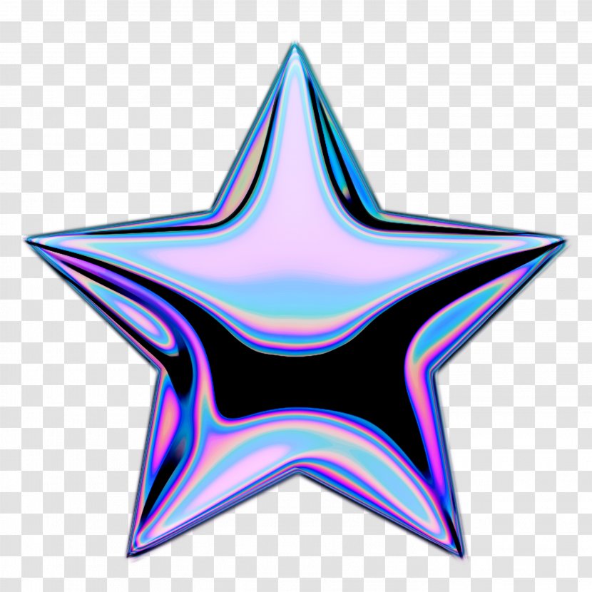 Stars Cartoon - Holography - Sticker Aesthetics Transparent PNG