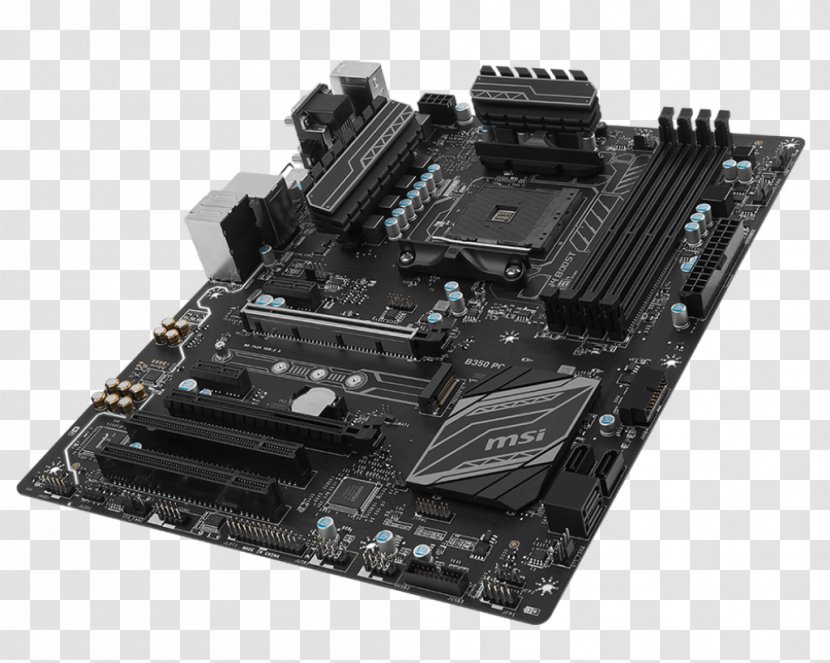 Socket AM4 ATX MSI B350 PC MATE Motherboard CPU - Computer Accessory - Electronic Component Transparent PNG