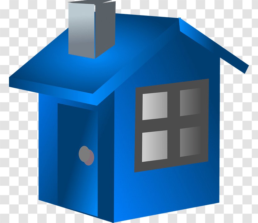 House Building Clip Art - Blue Transparent PNG