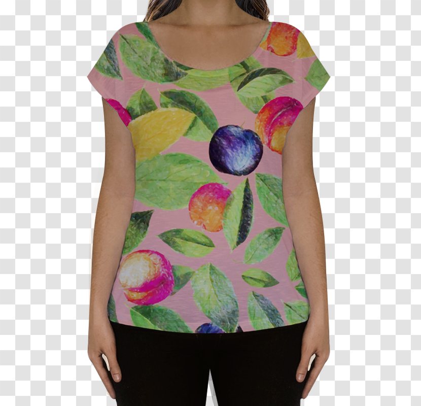 T-shirt Paper Cactaceae Watercolor Painting Drawing - Sleeve - Pattern With Tropical Fruits Transparent PNG