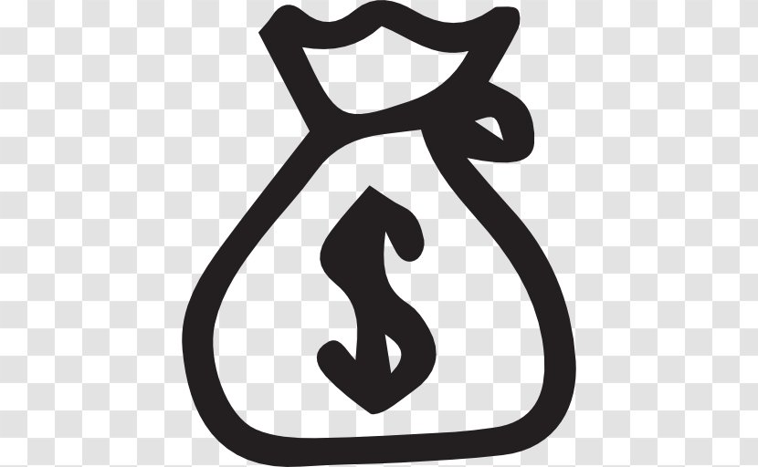 Clip Art - Black And White - Money Bag Transparent PNG