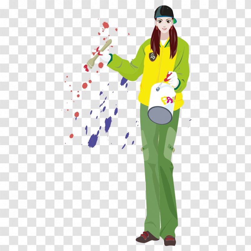 Adobe Illustrator Paintbrush - Human Behavior - Take The Brush Woman Transparent PNG