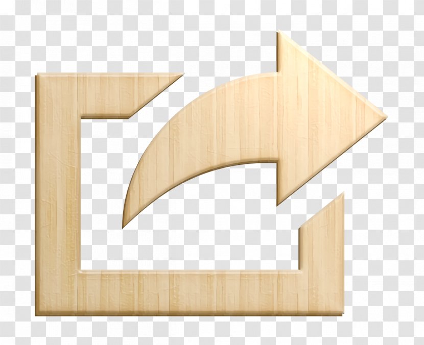 Action Icon Share - Plywood - Beige Symbol Transparent PNG
