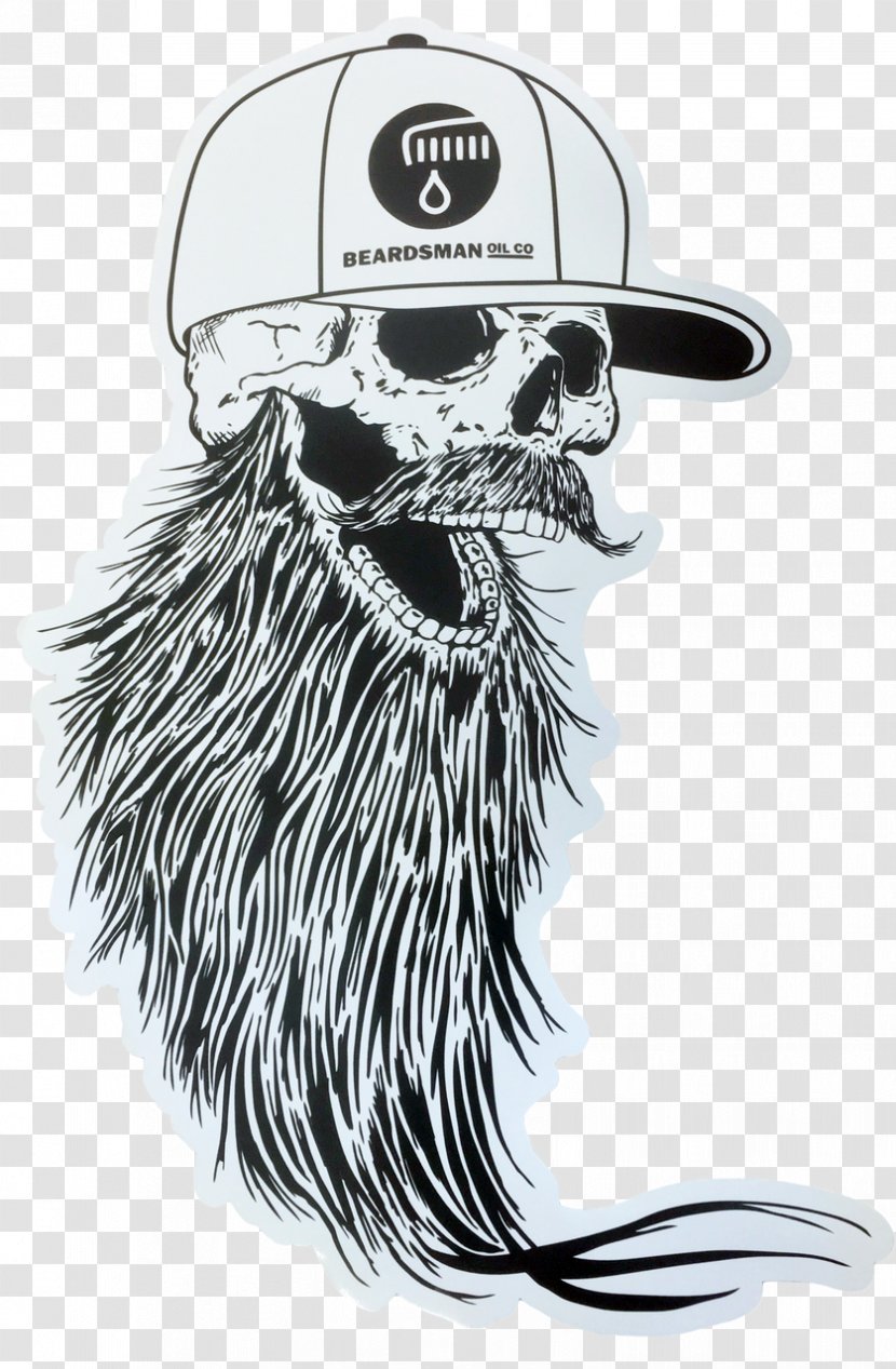 Whiskers Beard Sticker Decal - Bearded Skull Transparent PNG
