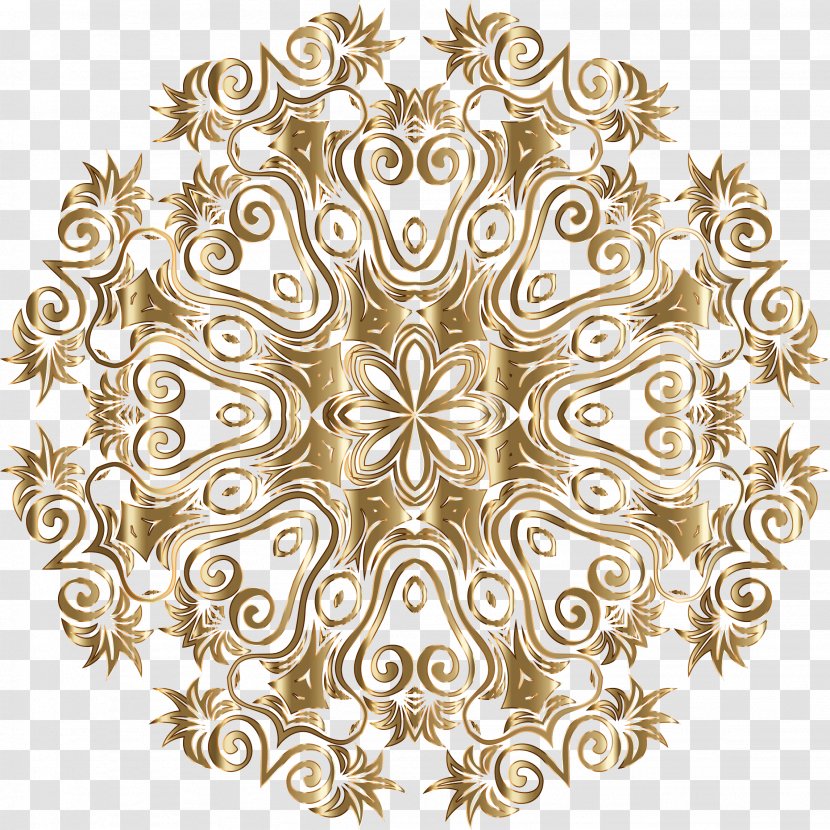 Gold Motif Flower - Watercolor - Banquet Transparent PNG