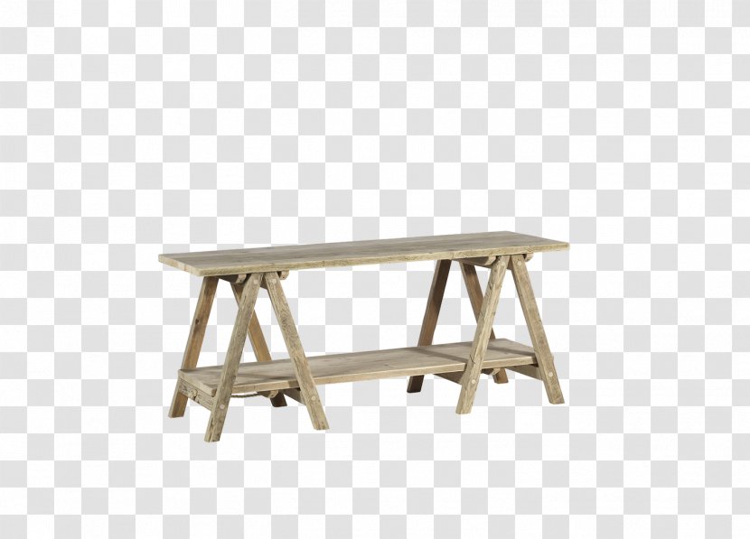 Trestle Table Bridge Furniture Shelf - Lowboy - Wooden Top Transparent PNG