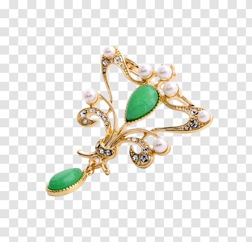 Brooch Earring Fibula Jewellery Emerald - Safety Pins - Cut Out Cross Earrings Transparent PNG