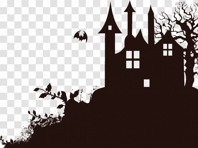 Wedding Invitation Halloween Card Housewarming Party - Haunted House Transparent PNG