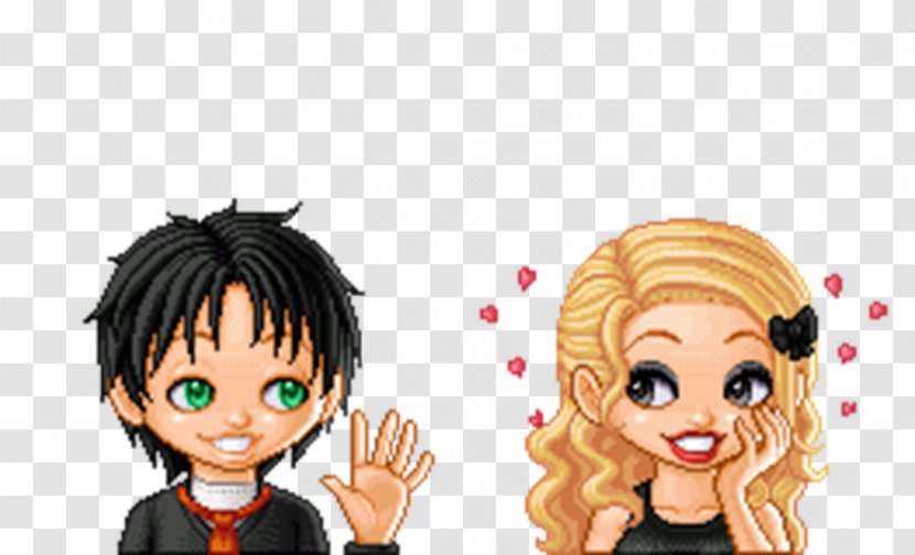 Cheek Black Hair Coloring Brown - Cartoon - Going On A Date Transparent PNG