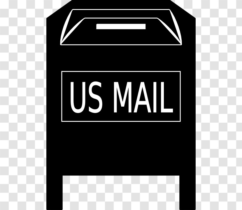 Letter Box Post Clip Art - Black And White - Mailbox Cliparts Transparent PNG