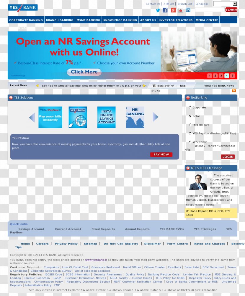 Online Banking Customer Service Business Yes Bank Transparent PNG