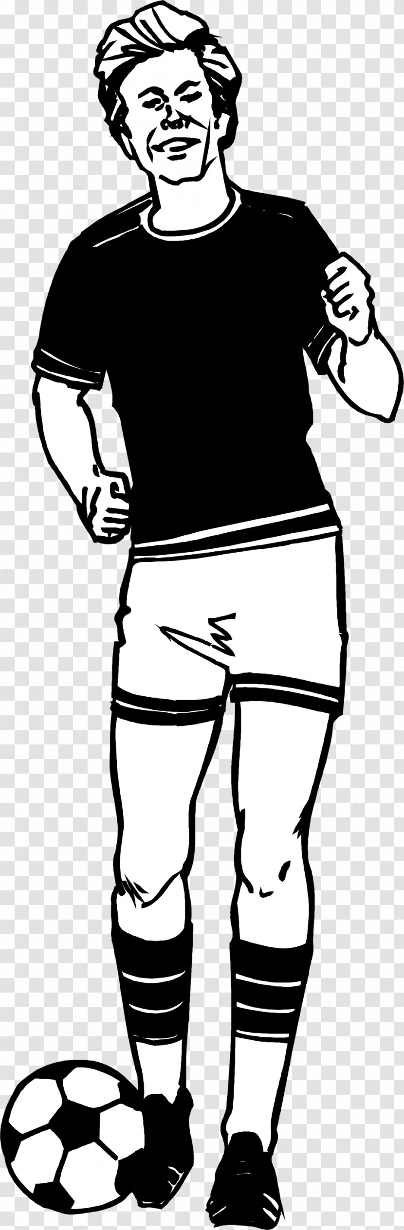 Animaatio Drawing Clip Art - Black And White - Soccer Player Illustration Transparent PNG