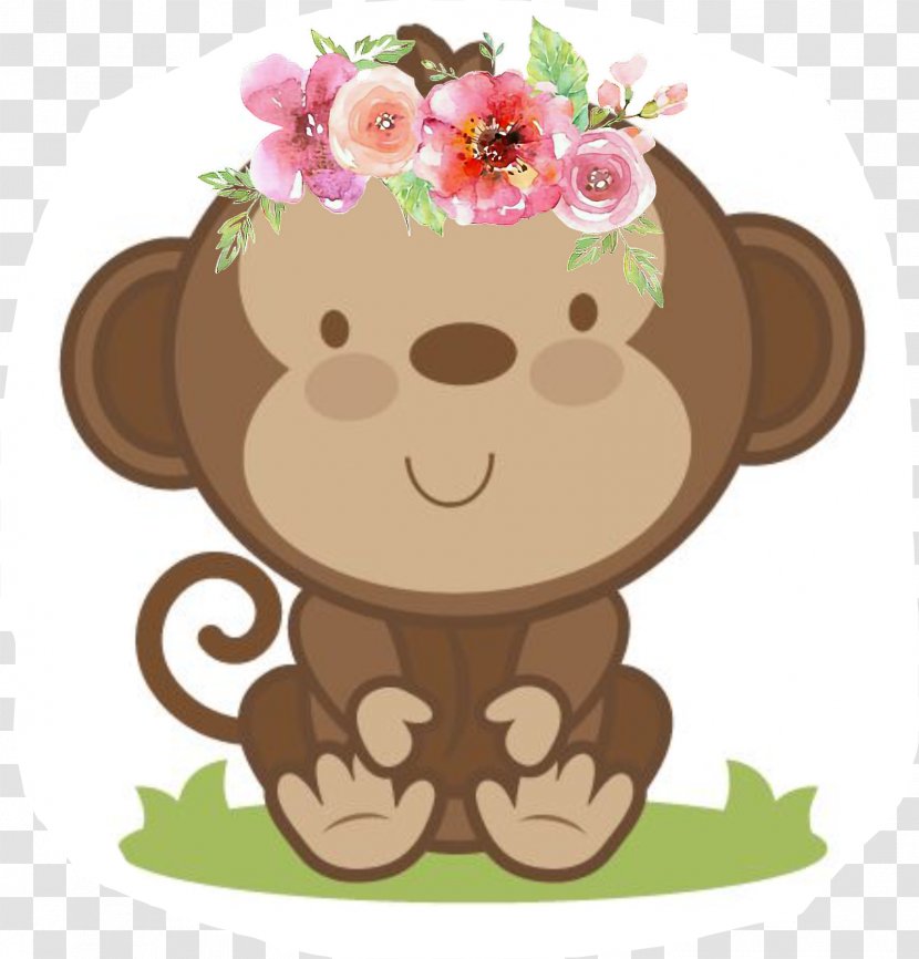 Baby Shower Infant Monkeys Clip Art - Primate - Monkey Transparent PNG