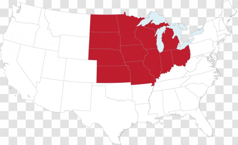 Indiana Ohio Illinois Arizona Michigan - Midwestern United States - Map Transparent PNG