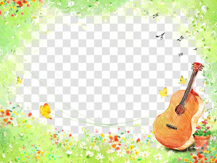 Musical Instrument Watercolor Painting Guitar Illustration - Tree - And Potted Transparent PNG
