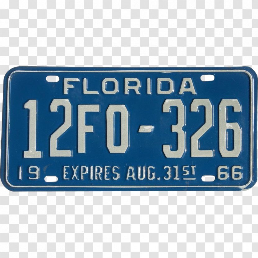 Vehicle License Plates Car Florida Motor Registration Transparent PNG