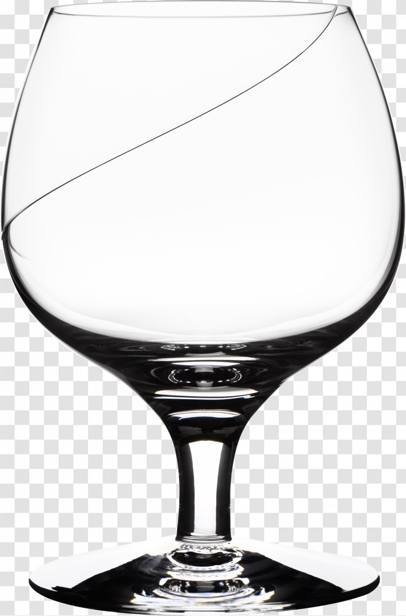 Whisky Cognac Brandy Sazerac Distilled Beverage - Black And White - Empty Wine Glass Image Transparent PNG