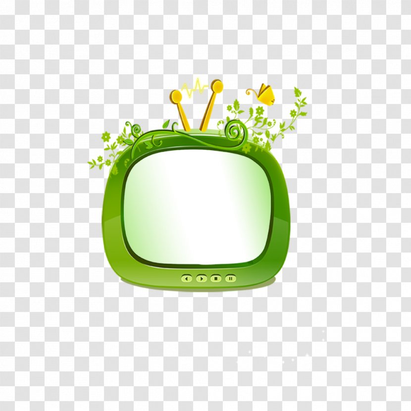 Television Cartoon Designer - Green - TV Transparent PNG