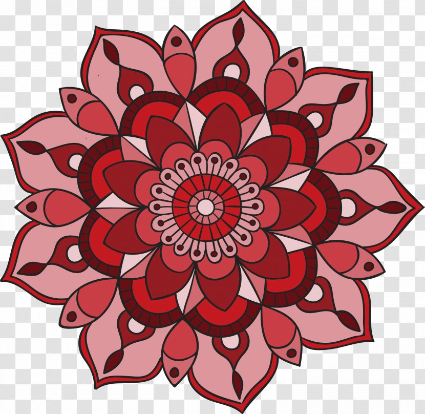 Mandala Red - Flora - Wine Pattern Transparent PNG