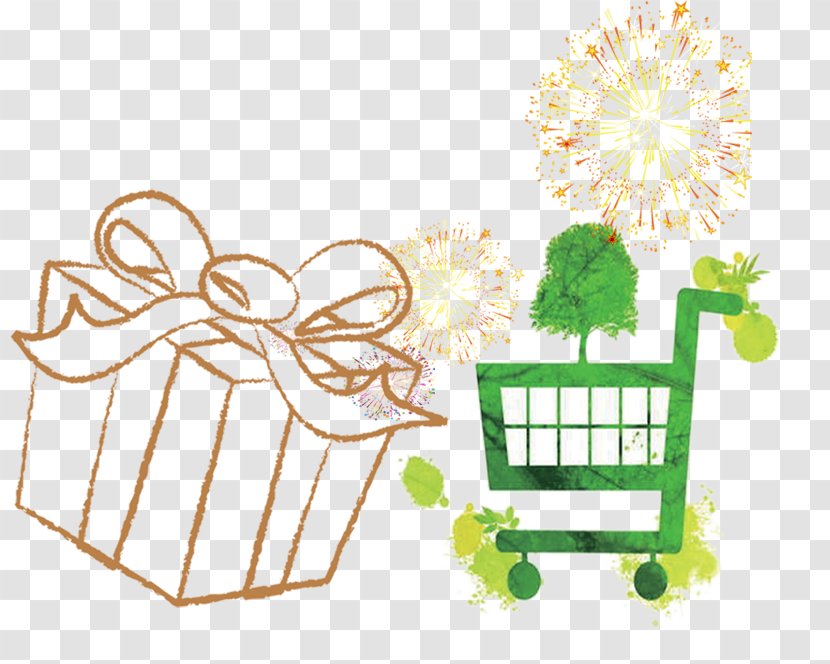 Shopping Cart Icon - Food - Painted Gift Boxes Transparent PNG