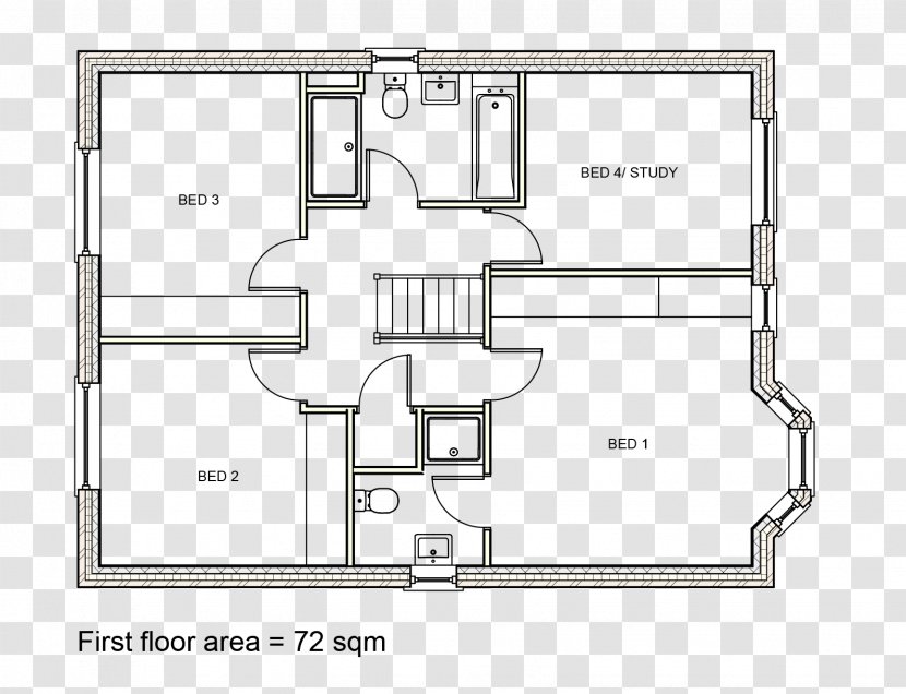 Floor Plan Line Angle - Insulation Adult Detached Transparent PNG