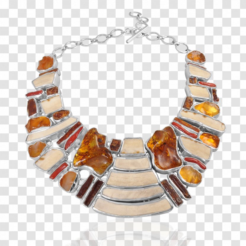 Necklace Red Coral Baltic Amber Orange Transparent PNG