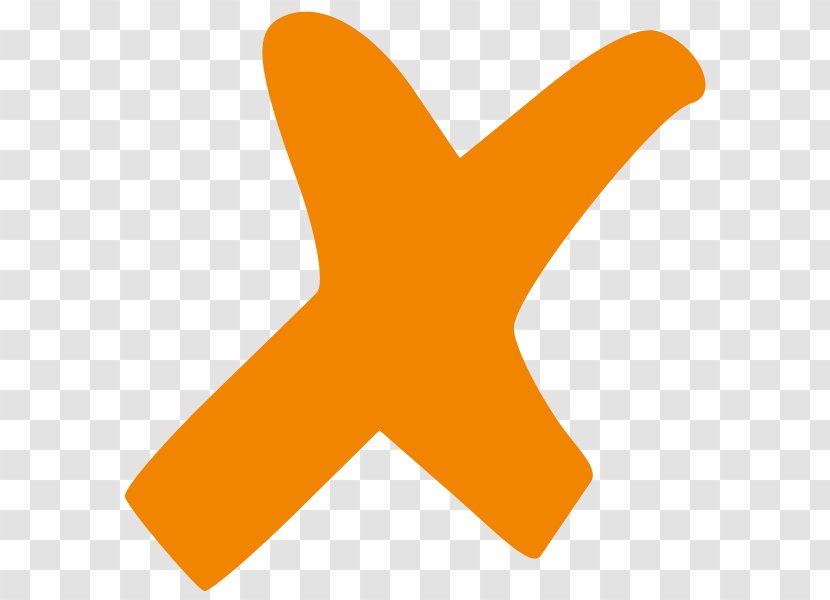 X Mark Clip Art - Orange Transparent PNG
