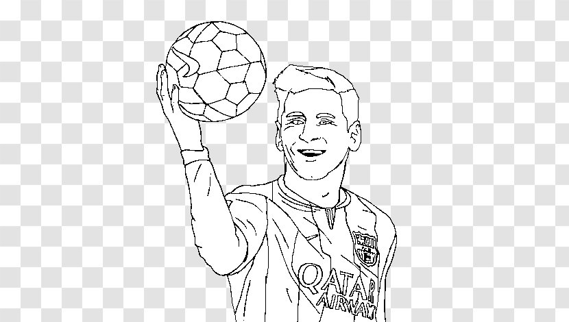 2018 World Cup Coloring Book Football Player Messi–Ronaldo Rivalry - Silhouette - Messi Sketch Easy Transparent PNG
