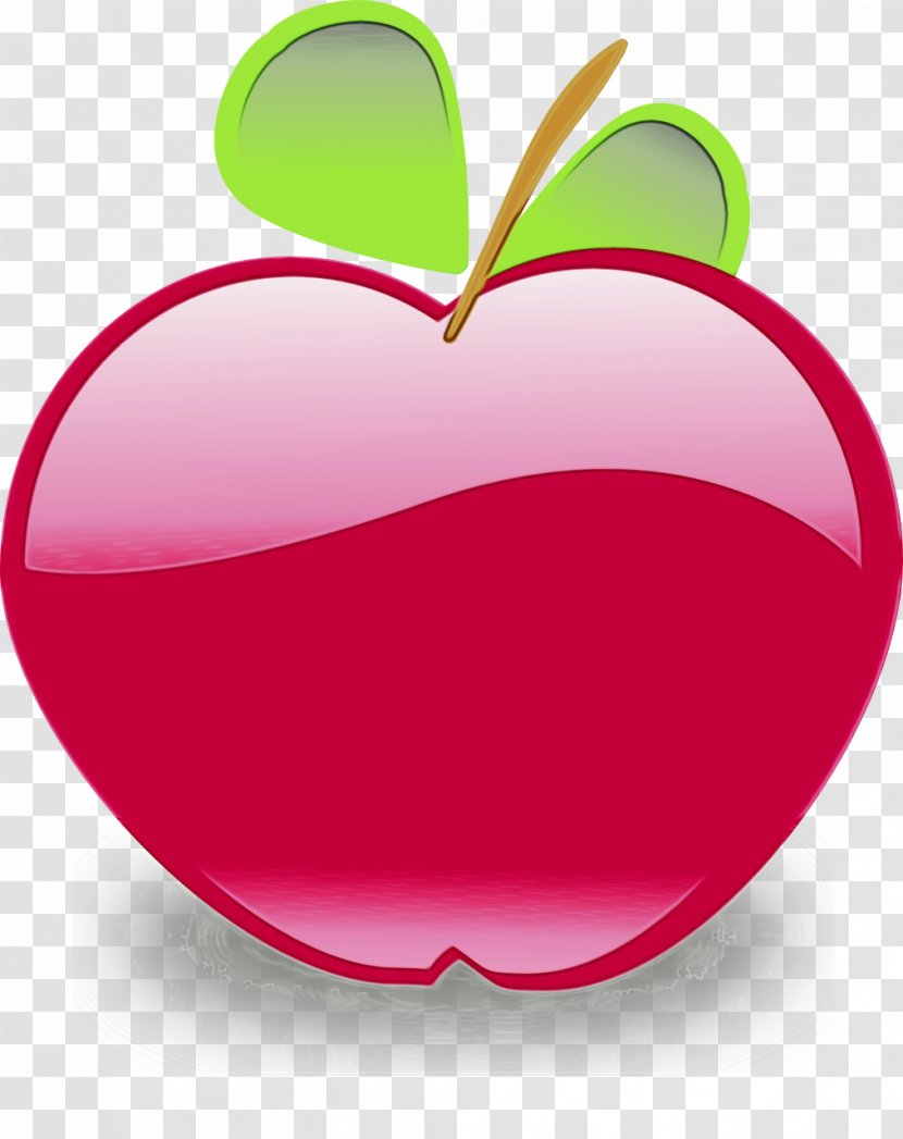 Fruit Red Apple Leaf Mcintosh - Wet Ink - Tree Heart Transparent PNG