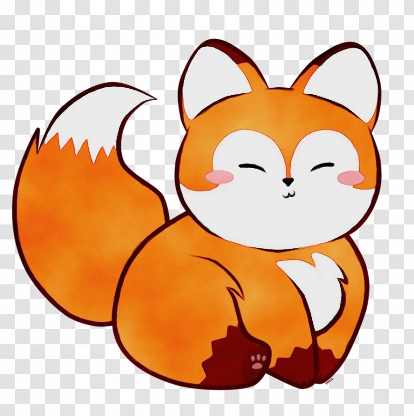 Red Fox Cartoon Drawing Arctic - Fur - Tail Orange Transparent PNG
